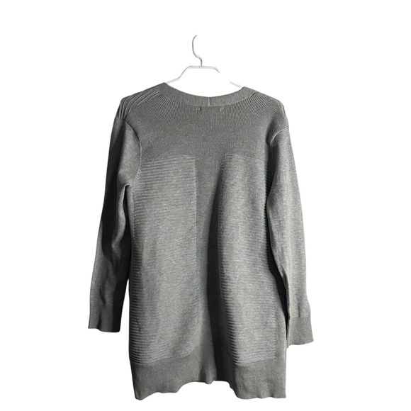 Peyton Primrose Women's Gray Ribbed Open Front Cardigan - Picture 6 of 6